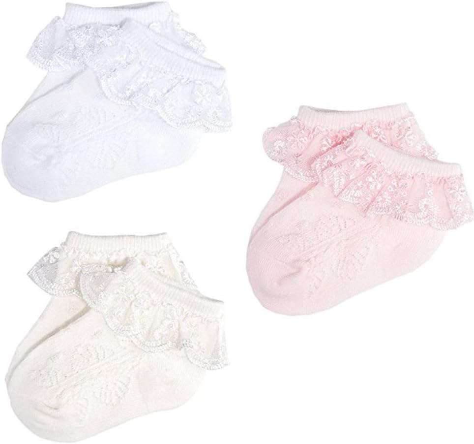 WooWan 0-8T Baby Girls Princess Lace Summer Ruffles Socks Set for Newborn Infant Toddlers