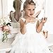 Toddler Baby Flower Girls Princess Tulle Dress Lace Backless Tutu A-line Beaded Party Dresses White