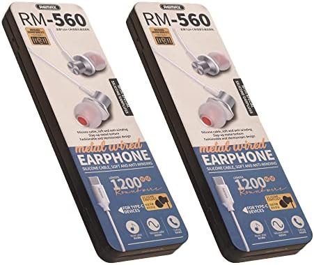Remax rm-560 metal wired earphone with microphone and type c port 3.5mm ...