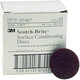 3M Scotch-Brite Non-Woven Aluminum Oxide Hook & Loop Disc - Medium Grade - 2 in Dia - 23000 Max RPM - 07457 [PRICE is per BOX]