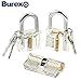 15 pc Practice Training Cutaway Padlock Set, Includes 3 Different Common Clear Crystal Transparent Padlocks With 7 Regular keys + 5 Training Tools Practice Keys (Credit Card) Kit For Kids