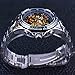Winner Golden Movement Skeleton Stainless Steel Men Automatic Sport Wrist Watch