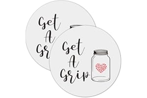 FTONENI Get A Grip Silicone Jar Gripper Pads Round Coasters Multi-Purpose Non Slip Heat Insulation Bottle Lid Openers Gift for Seniors Women Mother Grandma Home Kitchen Accessories Decor 2 Pieces 5"