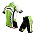 WOSAWE Mens Breathable Cycling Jersey Padded Shorts (Green Knights Suit, M)