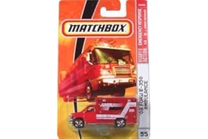 Matchbox Ambulance 2009, '08 Ford E-350 Ambulance # 55, Emergency Response 1:64 Scale Collectible Die Cast Car