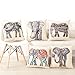 Digoon 3 Pack - 18 x 18 Inch Square Linen Animal Printed Cute Elephant Throw Pillow Case Decorative Cushion Cover Pillowcase Cushion Case for Couch,Sofa,Bed,Chair,Auto Seat (Colorful)