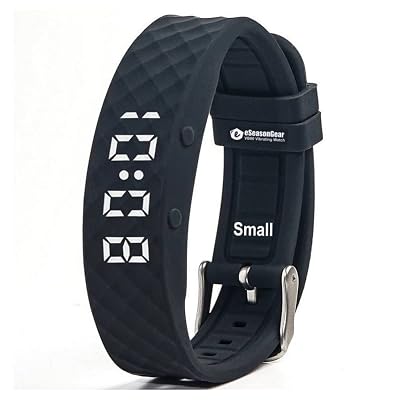 eSeasonGear 12 VB80 Vibrating Alarm Watch, Silent Vibration Shake Wake ADHD Medication Reminder (Black-Small)
