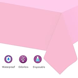 Kopokita 6PCS Pink Plastic Tablecloths 54 x 108
