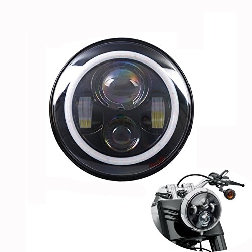 Lantsun 7 inch led headlights white/amber halo ring fit…