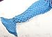Sun Cling Handmade Soft Crochet Mermaid Blankets Blue Knitted Pattern Seasons Sleeping Blankets Adult for Women,Girls,Teens