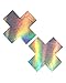 iHeartRaves Shiny Hologram Cross Rave Pasties (Set of 2 Pasties)