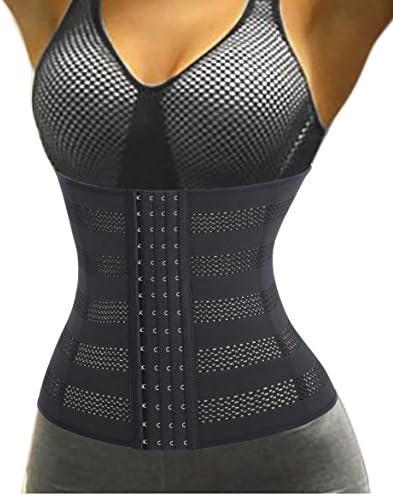 Waist Trainer Corset for Weight Loss Sport Workout Body Shaper Tummy Fat Burner(S, Black-28)