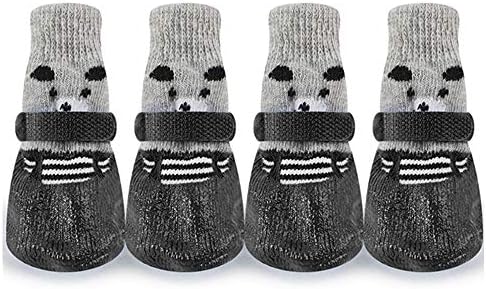 KIMWA Dog Socks Anti Slip Straps Traction Control Waterproof Paw Protector for Indoor Outdoor Wear