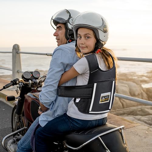 Funmo Motorcycle Seat Belt for Kids, Motorcycle Belt for Kids, Adjustable Motorcycle Safety Belt with Reflective Strips, Suitable for Children Between 2-12 Years