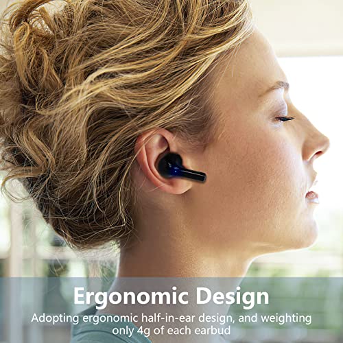 Wireless Earbud Bluetooth 5.0 Headphones with Charging Case and Mic, 24H Cyclic Playtime Touch Control Deep Bass Mini Earbuds TWS Earphones Hi-Fi Stereo Sound Headset for Workout Running Travel