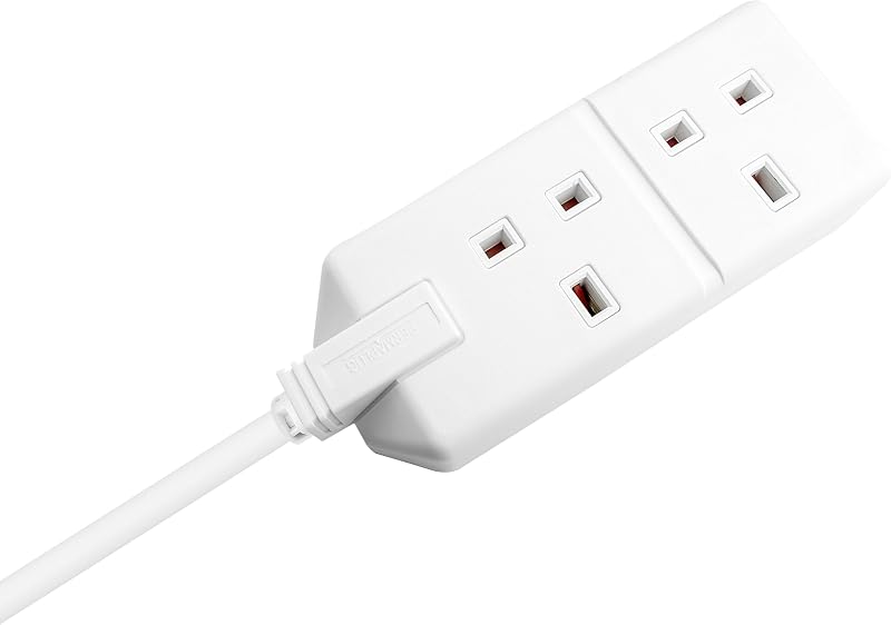 Masterplug Two Socket Double Extension Lead 4m Cable White 13A BS1363-2