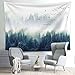All Smiles Forest Mountain Tapestry Wall Hanging Tree Nature Fantasy Art for Dorm Bedroom Living Room Decorative Home Decor 82.6