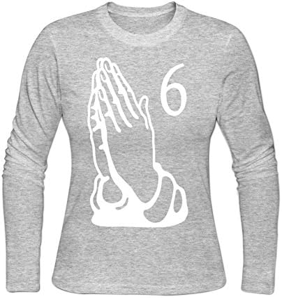 Ggyui Women's Long Sleeve 6 Pray Hands Octobers OVO DRAKE Owl Xmax T Shirts S Grey