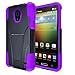LG Lucid 3 Case, StarShop™ LG Lucid 3 VS876 Premium Durable Rugged Shell Hybrid Protective Phone Case Cover with Built in Kickstand Purple