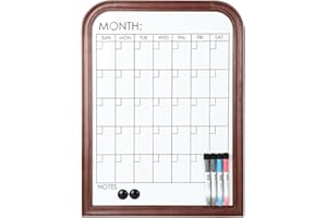 LAARIA Dry Erase Calendar Whiteboard for Wall: Monthly Magnetic Calendar Board with Decorative Solid Wood Frame to Keep Track of to-Do Lists for Home Office