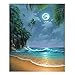 Kimily DIY Paint by Numbers for Adults Kids Moon Beach Paint by Numbers DIY Painting Beach Moon Acrylic Paint by Numbers Painting Kit Home Wall Living Room Bedroom Decoration Seaside Moon Beach