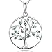 YL Tree Necklace Sterling Silver Life Tree Pendant Gemstone White Gold Plated Christams Jewelry