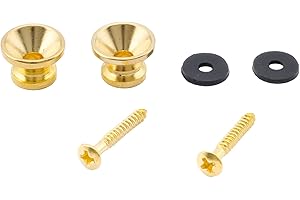 Musiclily Guitar Metal Medium Strap Buttons End Pins for Acoustic Electric Bass Guitar Ukulele,Gold (Set of 2)