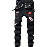 AITITIA Men's Ripped Regular Fit Jeans