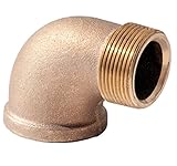 Everflow BRSN0012-NL 1/2-Inch Brass Street Elbow 90 Degrees Lead Free, Male & Female National Pipe Taper Threaded Fittings Brass Construction Higher Corrosion Resistance Economical & Easy to Install