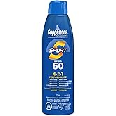 Coppertone Sport Sunscreen Spray SPF 50, 4-in-1 Performance, Sweat and Water Resistant Spray Sunscreen Broad Spectrum SPF 50 