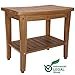 Rose Home Fashion Teak Shower Bench, Teak Shower Stool with Storage Shelf, 20