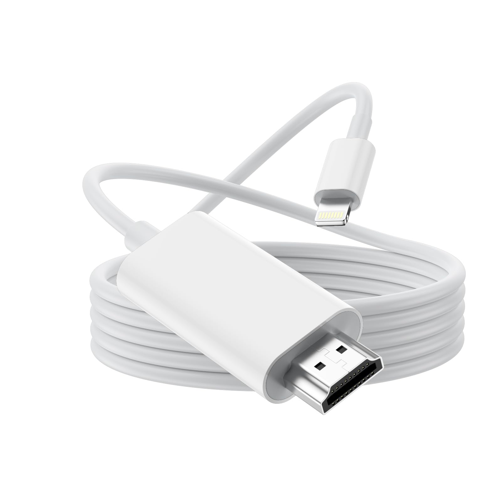 Photo 1 of [Apple MFi Certified] Lightning to HDMI Adapter for iPhone,Lightning Digital AV Adapter 1080P HD Video Sync Screen Connector Cable for iPhone 14 13 12 11 X 8 7 iPad iPod on TV Monitor Projector, 6.6ft