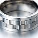 COOLSTEELANDBEYOND Refined Style Stainless Steel Spinner Unisex Ring Man Ring Comfort Fit 9mm (12a)