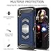 So Slick Accessories iPhone XR Case with Card Holder and Magnetic car Back Full Body Armor Apple iPhone 6.1 Inches Wallet case (iPhone XR Blue)
