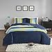 Comfort Spaces Quilt Set Trendy Casual Fun, Vibrant Color Design, Hypoallergenic All Season, Lightweight Coverlet Bedspread Cozy Kids Bedding & Sham Full/Queen Pierre Navy/Blue 3 Piece