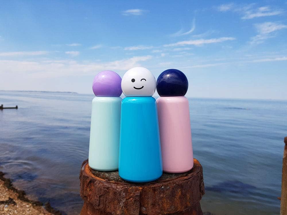 Stainless Steel Water Bottle, Sky Blue & White Wink, 300 ml - Image 5