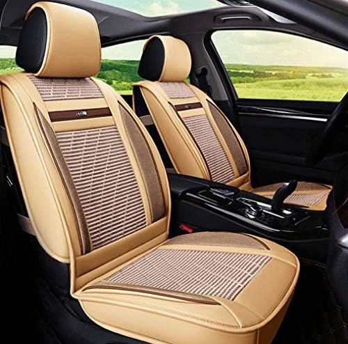 Car Seat Cover PU Leather Ice Silk Car Front Row Rear Seat Cover Universal Type For 5 Seat Protection Pad (Color : B)