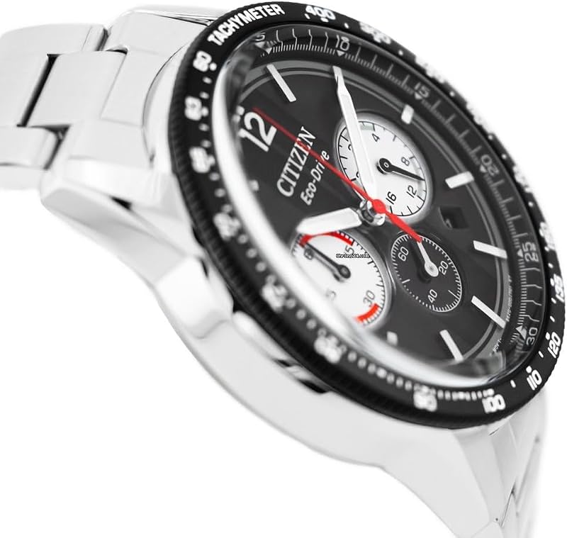 Eco-Drive Herrenuhr Edelstahl, Schwarz, 39.9 mm, CA4714-55E