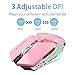 TENMOS T12 Wireless Gaming Mouse Rechargeable, 2.4G Silent Optical Wireless Computer Mice with Changeable LED Light Compatible with Laptop PC, 7 Buttons, 3 Adjustable DPI (Pink)thumb 4