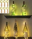 Set of 6pc Wine Bottle Cork Lights - 6.5foot/20 LED Warm White Copper Wire Lights String Starry Fairy LED Lights for Bottle DIY, Party, Decor, Halloween, Wedding or Mood Lights