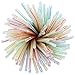 Resinta 500 Pieces Striped Disposable Plastic Straws Multi Colored Flexible Bendable Drinking Straws for Party Supplies, 8 Inch
