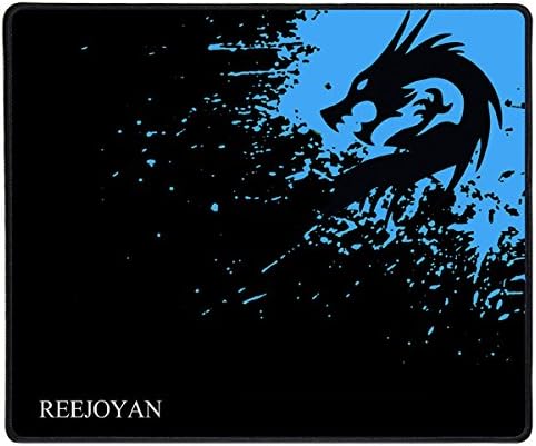 REEJOYAN Gaming Mouse Pad Anti-Slip Black Cloth Portable Locking Edge Mouse Mat, 2mm Thick, 11.8"x9.8"x0.08"