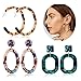 Adramata Acrylic Hoop Dangle Earrings for Women Girls Bohemian Statement Resin Earring Jewelry