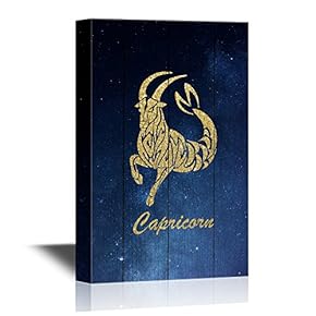 Constellation Canvas Wall Art - Capricorn - Gallery Wrap Modern Home Art | Ready to Hang - 12x18 inches