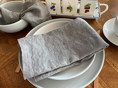 Stonewashed Leinenservietten – 4er-Set Aus Französischem Flachs, 50,8x50,8 Cm, Mit Gehrungsecken