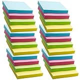 AWEI AZHI Super Sticky Notes, 24 Pads Self-Stick Notes, 100 Sheets/Pad, Sticky Notes 3x3 inch with Assorted Colors, Post Notes for Study, Works, Daily Life