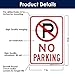No Parking Sign with Symbol Sign, 10x7 Inches, Rust Free .040 Aluminum, Fade Resistant, Made in USA