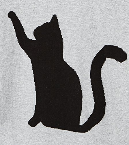 Kid Nation Kids' Long Sleeve Pullover Cat Intarsia Jacquard Sweater for Boys or Girls XL Grey - Thumbnail 2