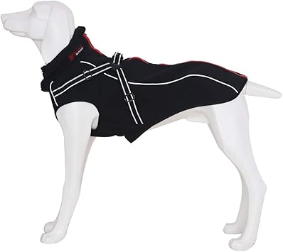 Amazon Asmpet 犬服 中型犬 冬服 犬 服 防寒 暖かい 犬のコート ファッション 犬 ハーネス 防水 調整可能 ブラック L Asmpet レインコート ライフジャケット 通販