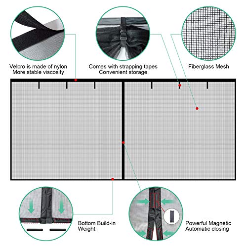 Garage Door Screen for 1 Car Garage, 8.3x7.15FT Garage Screen Door Kit, Garage Net